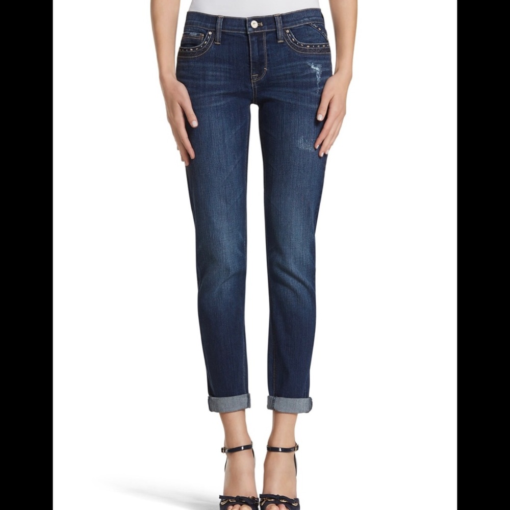White House Black Market distressed girlfriend jeans